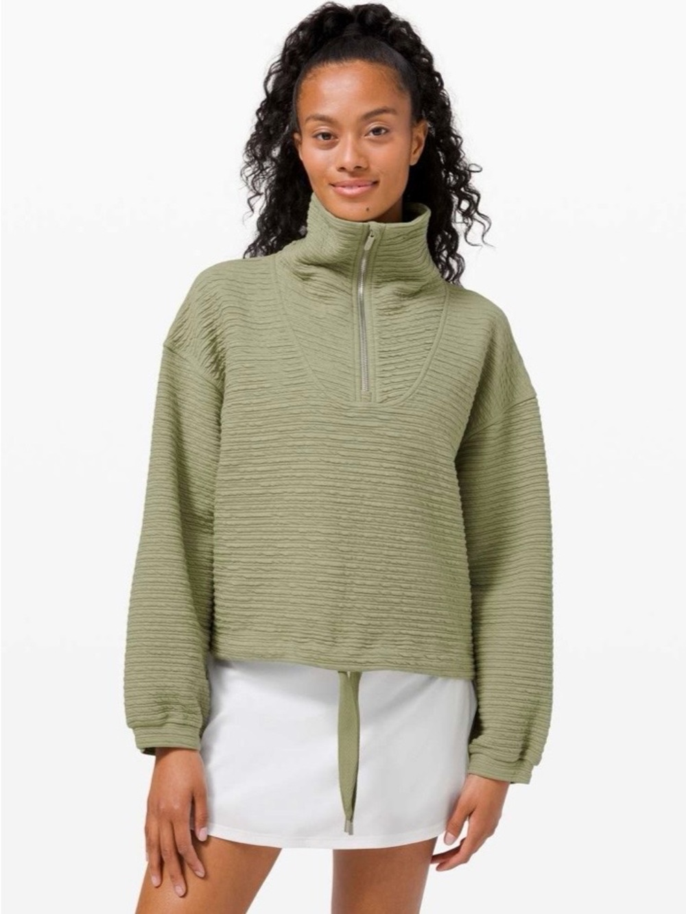 Lululemon Textured 1/2 Zip Pullover Rosemary Green